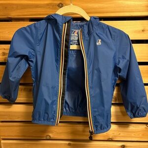 K-Way Kids' Navy Rain Jacket with Multicolor Trim